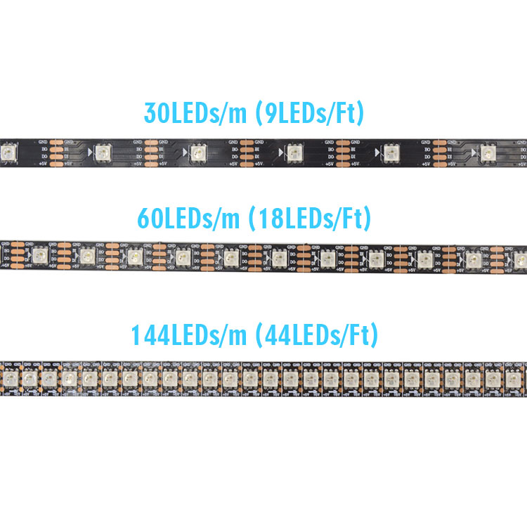 WS2811 DC5/12V Programmable LED Strip Lights, Addressable Digital Full Color Chasing Flexible LED Strips, Indoor Use, 288LEDs 6.56ft Per Reel By Sale WS2811 DC5/12V Programmable LED Strip Lights, Addressable Digital Full Color Chasing Flexible LED Strips, Indoor Use, 288LEDs 6.56ft Per Reel By Sale